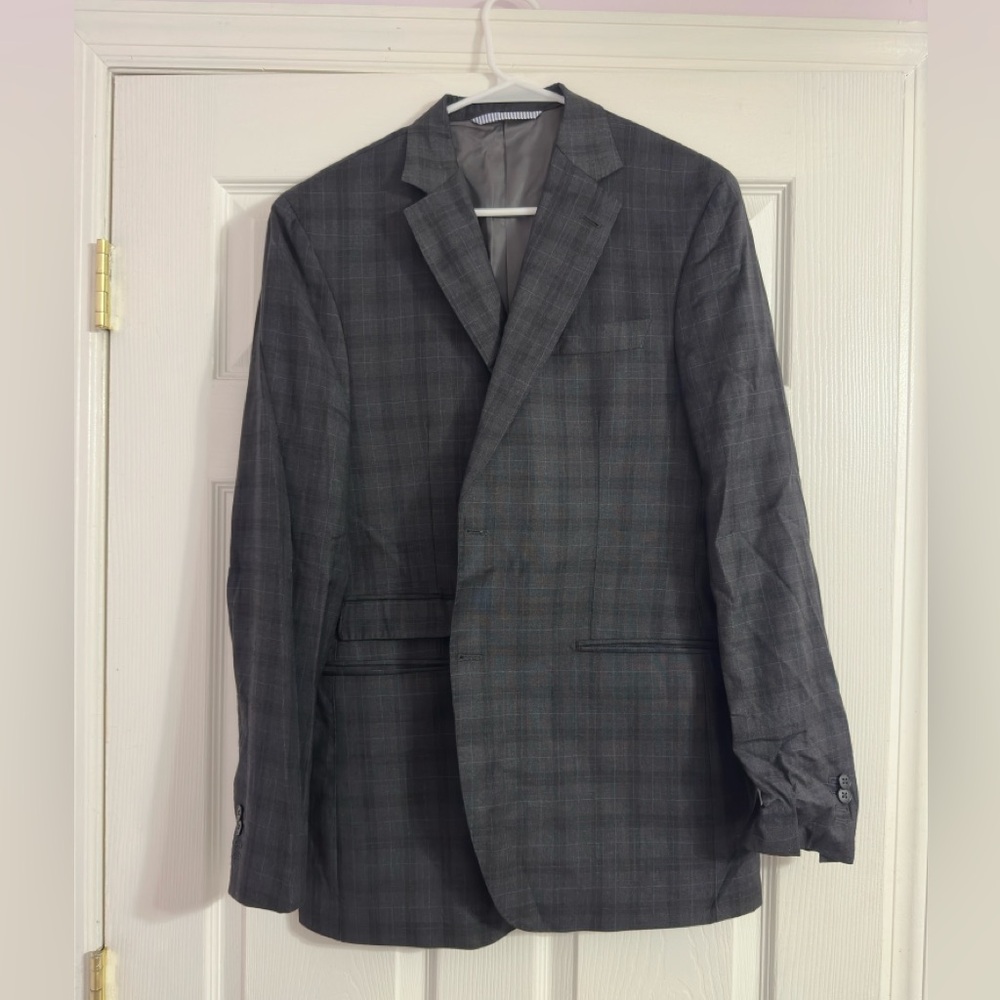 Men’s Michael Bastian dark gray plaid suit